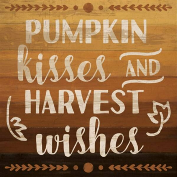 Youngs Wood Pumpkin Kisses Wall Plaque 37157